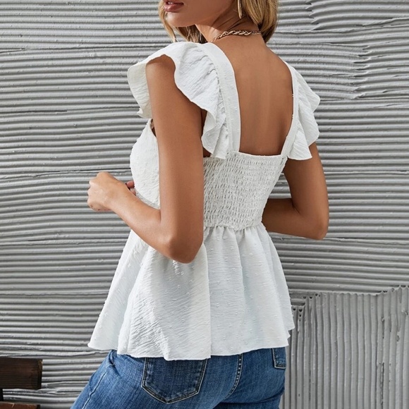 Tops | 3 Boho Swiss Dot Butterfly Sleeve Blouse | Poshmark